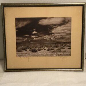 Vintage signed Robley Johnson photograph "Desert Sky" framed